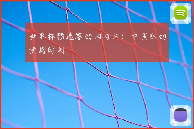 世界杯预选赛的泪与汗：中国队的拼搏时刻